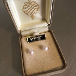 14k gold cultured pearl earrings